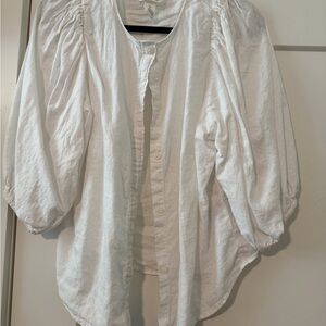 H&M White Puff Sleeve Blouse